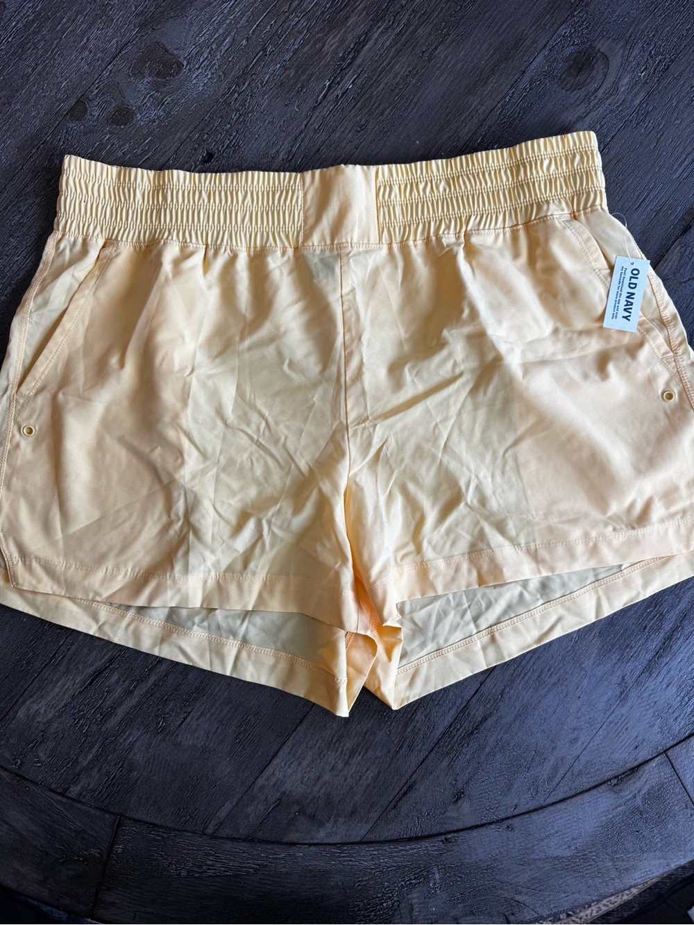 Old Navy High Rise StretchTech Run Shorts XL Yellow NWT